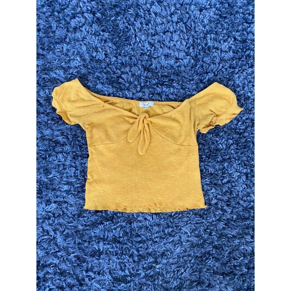 Yellow Off The Shoulder Crop Top